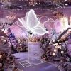 Wedding Electric Butterfly Floor Lamp: Giant Moving LED Butterflies Decoration with Movement & Lights Up - Big Movable Butterfly Props with Flapping Wings - for Birthday Party (White Light, 31.4 IN) - Thumbnail 1