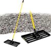 Lawn Leveling Rake, 30"x10" Heavy Duty Sand Leveling Tool with 7FT Long Handle, Steel Golf Rake for Soil, Compost, Gravel, Lawn Leveler for Yard, Garden, Golf Course, Landscaping Level Tool - Thumbnail 1