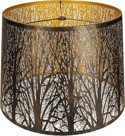 Large Metal Lampshade Forest Etching Forest Lamp Shade Pattern - Lot 9844
