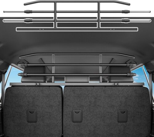Dog Car Barrier Compatible with 2025 Toyota 4Runner Trunk Cargo Pet Barrier Carbon Steel Pet Divider Gate Replacement for 2025 Toyota 4Runner Accessories - Lot 9854