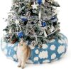 Lesure Cat Tunnel Bed for Indoor Cats - Cute Cat Donut Tunnel Toys for Small Large Cats with Washable Circle Cushion, Round Pet Peekaboo Cave Toy for Kitten/Puppy/Rabbit, Standard Cozy Clouds Blue - Thumbnail 1
