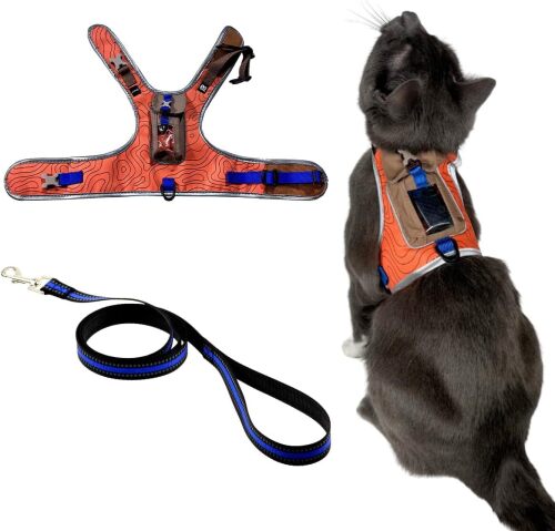 TRAVEL CAT The Pathfinder Cat Harness with GPS Tracker Pocket - Lot 9978