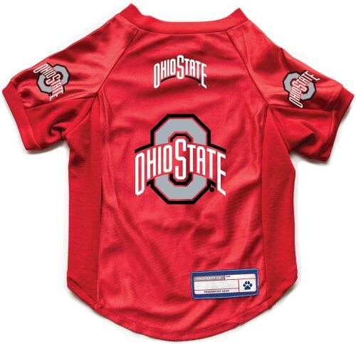 Littlearth NCAA Stretch Dog & Cat Jersey, Ohio State Buckeyes, X-Large - Lot 9998