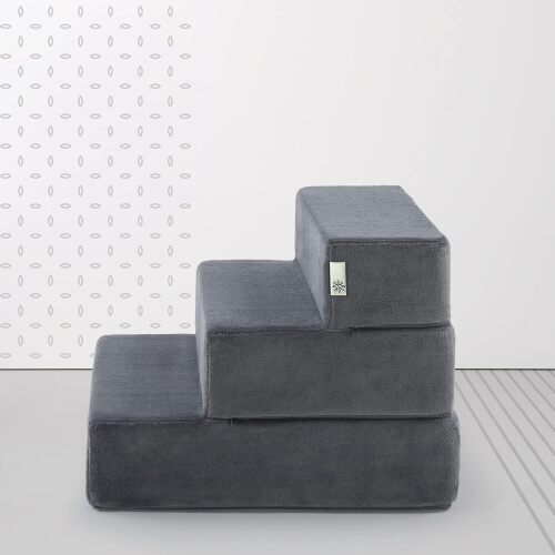 ZINUS Easy Pet Stairs, Pet Ramp, Pet Ladder, Small, Charcoal - Lot 9912