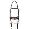 Huntley Equestrian Classic Fancy Stitched Hunter Schooling Bridle with Reins, Medium Pony - Thumbnail 1