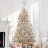 Prelit Silver Artificial Tinsel Christmas Tree w/ Foldable Stand - Thumbnail 1