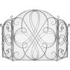 3-Panel Wrought Iron Metal Fireplace Screen Cover w/ Scroll Design - 55x33in - Thumbnail 1