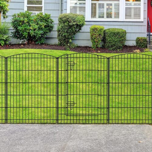 INJOPEXI Decorative Garden Fence 12 Panels 26ft (L)×36in (H) Garden Fences with 11 Panels + 1 Gate, No Dig Animal Barrier Rabbit Fencing Rustproof Metal Wire Temporary Dog Fence for Patio Outdoor Yard - Lot 102