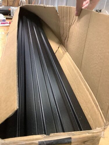 8-Pack 3D Slat Wall Panels — Soundproof Faux Wood Wall Panels for Interior Décor, 48.2" x 6.3", Modern Wall Cladding for Living Room, Bedroom, Office — Black Finish - Lot 127