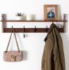29" Coat Rack Wall Mount with Shelf, Entryway Wall Hooks with Shelf, Coat Hangers for Bathroom, Living Room, Bedroom - Thumbnail 1