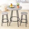 3-Piece Bistro Set Modern Round Counter Height Dining Set w/ 2 Stools - Thumbnail 1