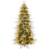 7.5ftPre-Lit Artificial Flocked Slim Aspen Noble Fir Christmas Tree w/ Stand - Thumbnail 1
