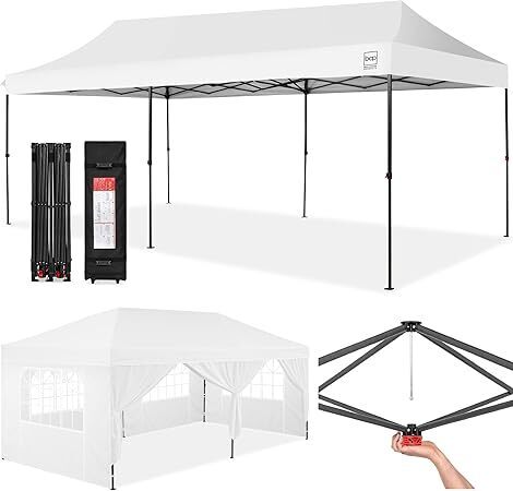 10x20 Party Tent, Heavy Duty Waterproof Large Outdoor Event Easy Pop Up Canopy Shelter w/Sidewalls - Lot 234