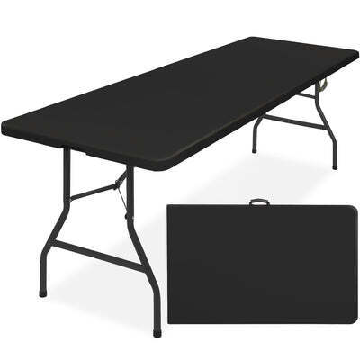 Portable Folding Plastic Dining Table w/ Handle, Lock - 8ft - Lot 292