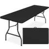 Portable Folding Plastic Dining Table w/ Handle, Lock - 8ft - Thumbnail 1