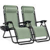 Set of 2 Adjustable Zero Gravity Patio Chair Recliners w/ Cup Holders - Thumbnail 1