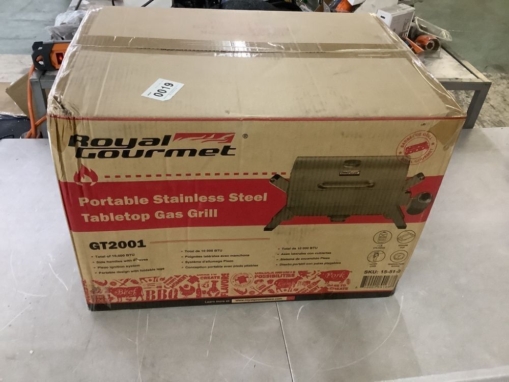 Royal Gourmet Portable Propane Gas Grill in Stainless Steel Color with Two Foldable Legs - Image 2 - Lot 89JF