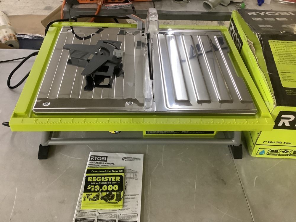 RYOBI 4.8 -Amps 7 in. Blade Corded Tabletop Wet Tile Saw - Image 2 - Lot 92JF