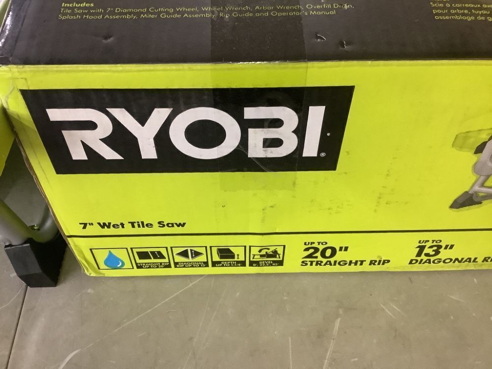 RYOBI 4.8 -Amps 7 in. Blade Corded Tabletop Wet Tile Saw - Image 6 - Lot 92JF