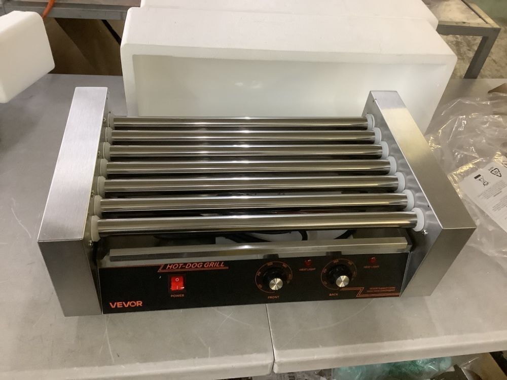 VEVOR Hot Dog Roller 7 Rollers 18 Hot Dogs Capacity - Missing Glass Guard - Image 1 - Lot 131JF