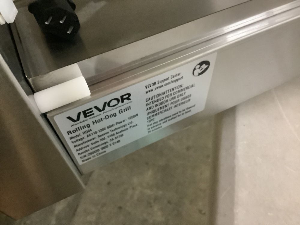 VEVOR Hot Dog Roller 7 Rollers 18 Hot Dogs Capacity - Missing Glass Guard - Image 6 - Lot 131JF