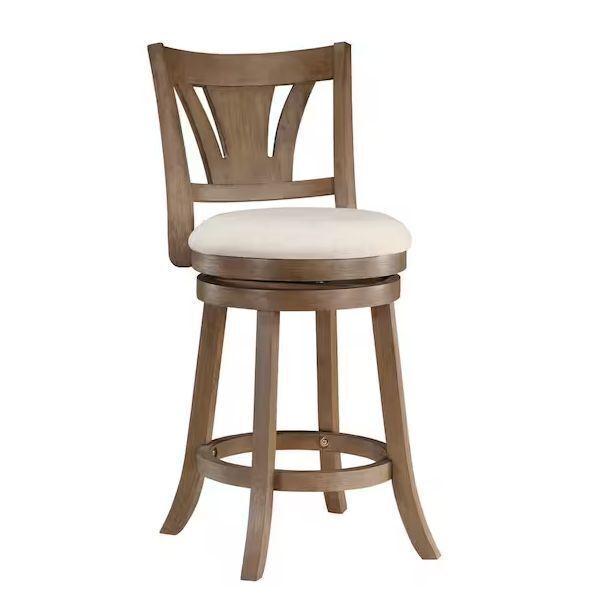 Office Star Products Miller 26.75in. Linen Faux Leather Full Back Wood Counter Stool - Image 1 - Lot 137JF