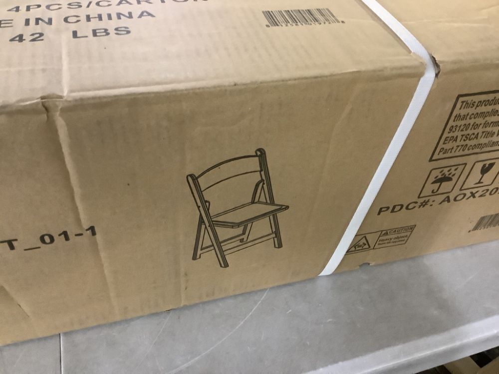 Flash Furniture Hercules Series White Wood Folding Chair with Vinyl Padded Seat - Image 3 - Lot 138JF