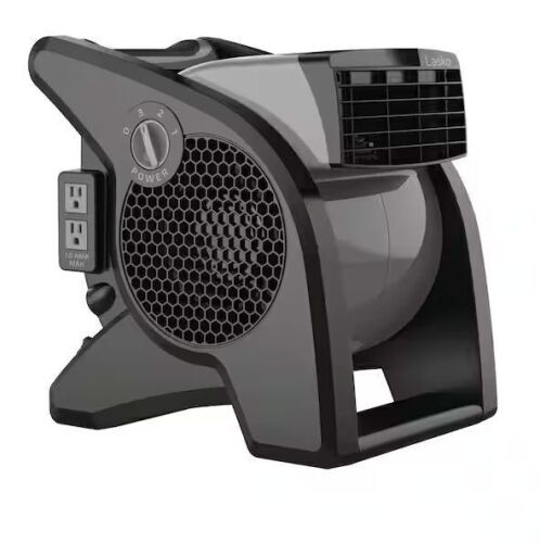Lasko Pivoting 11.2 in. 3 Speed High Velocity Blower Fan, 375 CFM, 2 120V Outlets, Circuit Breaker - Lot 141JF