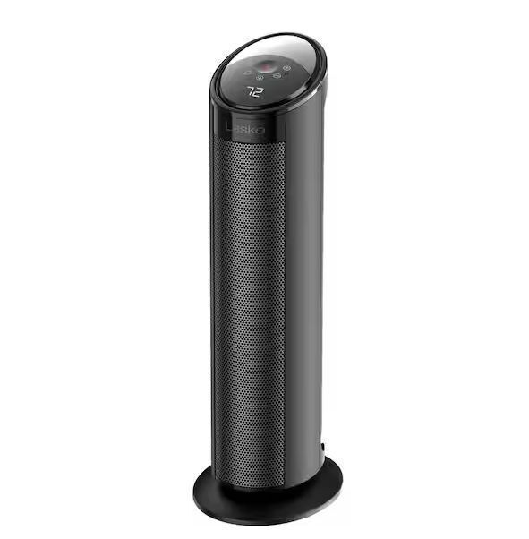 Lasko 1500W 22 in. Black Indoor Electric Tower Ceramic Forced Air Ceramic Space Heater with Child Lock, 3-Speeds, and Remote - Image 1 - Lot 143JF