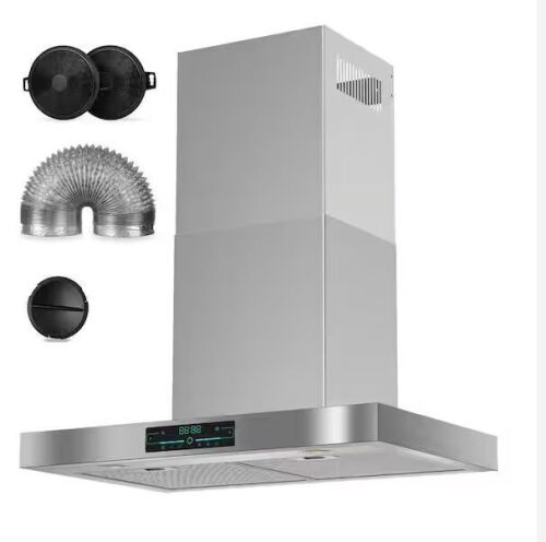 Velivi 30 in. 900CFM Smart Convertible Ductless Wall Mount Range Hood in Stainless Steel with Gesture Sensing, Remote Control - Lot 144JF