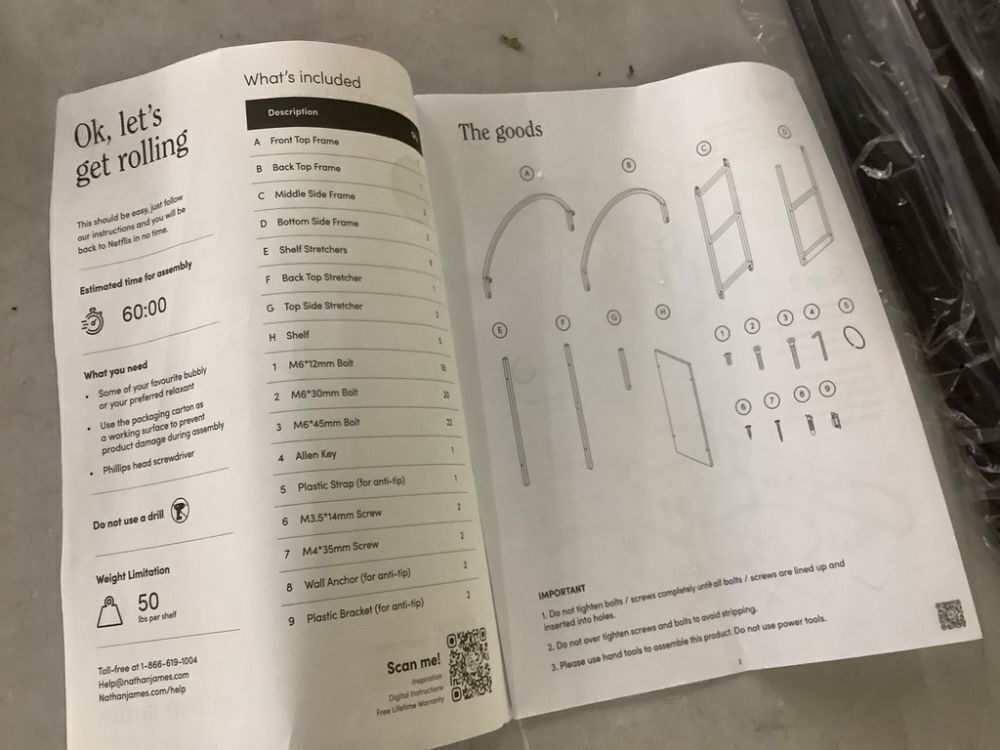 Nathan James Haven 72 in. Oak/Black 5-Shelf Etagere Bookshelf Oak Wood and Black Metal Frame with Arch Top and Open Shelves - Image 6 - Lot 145JF