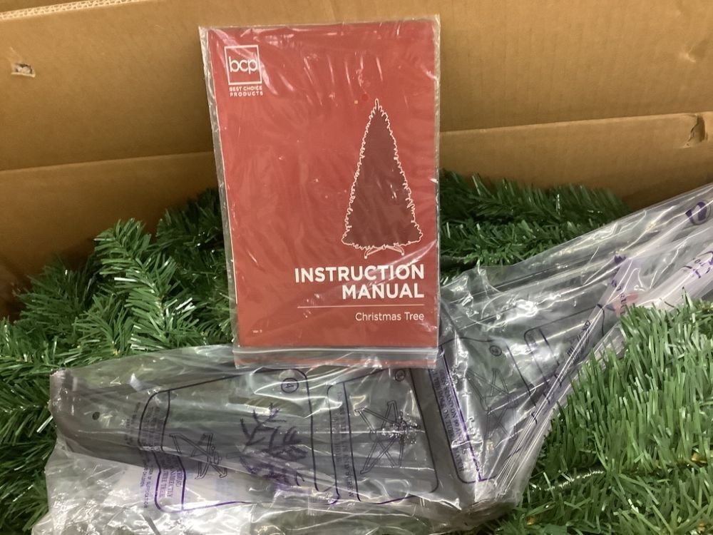 7.5' Unlit Artificial Green Spruce Christmas Tree, w/Easy Assembly - Image 3 - Lot 146