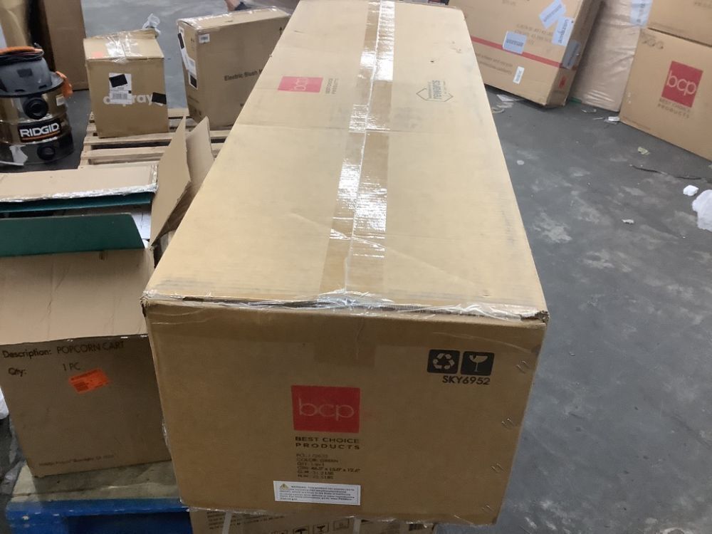 9' Pre-Lit Partially Flocked Pencil Christmas Tree w/ Pine Cones, Metal Stand - Image 2 - Lot 147