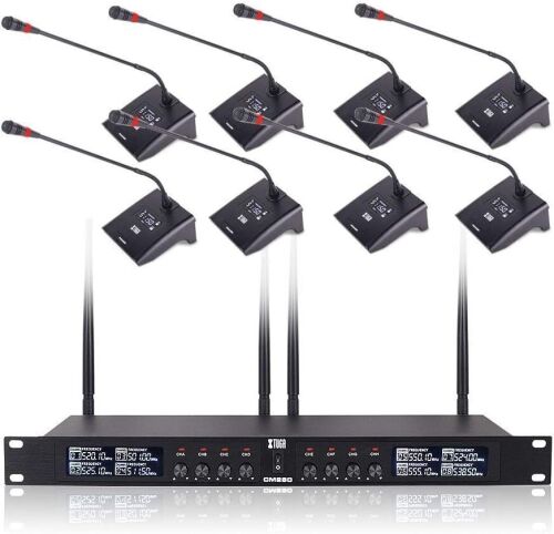 XTUGA CM280 UHF 8 Channel Professional Gooseneck Microphone System - Lot 152