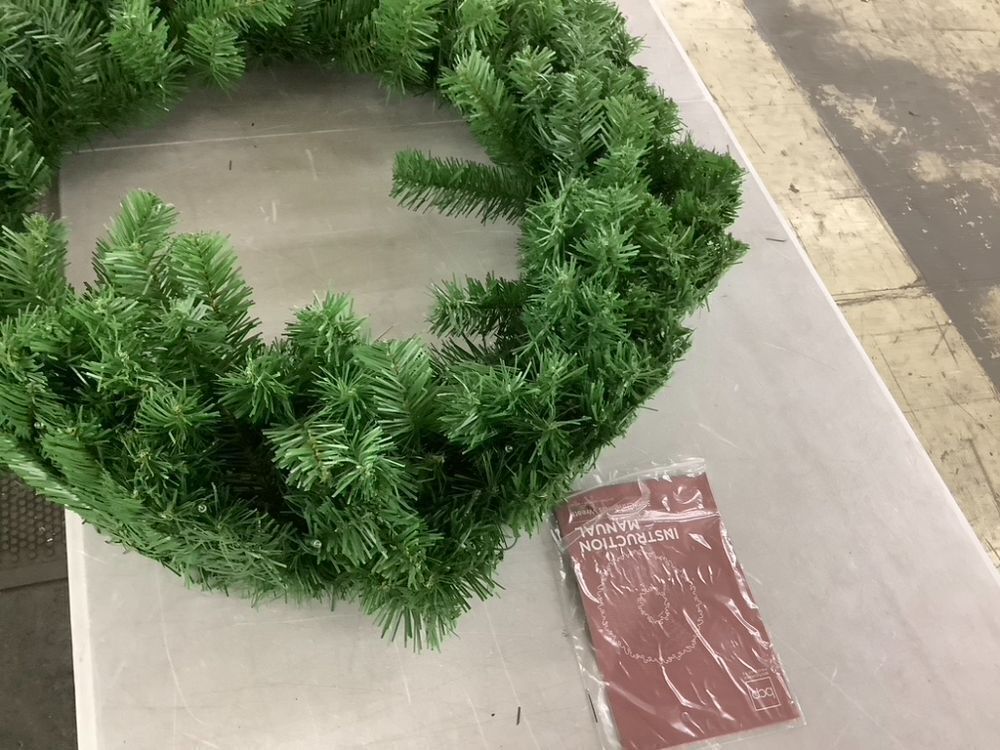 36" Pre-Lit Artificial Fir Christmas Wreath w/ LED Lights, Plug-In, PVC Tips - Image 3 - Lot 167
