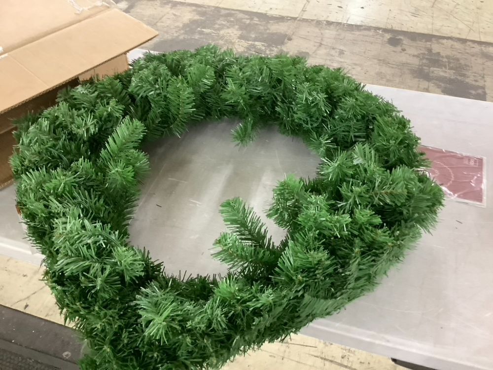36" Pre-Lit Artificial Fir Christmas Wreath w/ LED Lights, Plug-In, PVC Tips - Image 4 - Lot 167