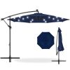 Solar LED Offset Hanging Patio Umbrella w/ Crank Tilt Adjustment - 10ft - Thumbnail 1