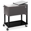 Portable Rolling Cooler Cart w/ Bottle Opener, Catch Tray, 80qt - Small Dent on Catch Tray - Thumbnail 1