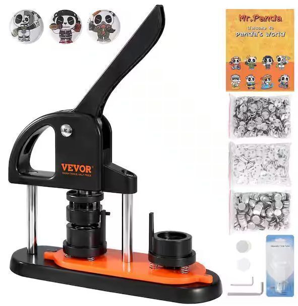 VEVOR Button Maker Machine, 0.98 in. 25 mm Pin Maker, Installation-Free Badge Punch Press Kit - Image 1 - Lot 242JF