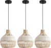 3-Pack Fax Rattan Pendant Light Fixture - Thumbnail 1