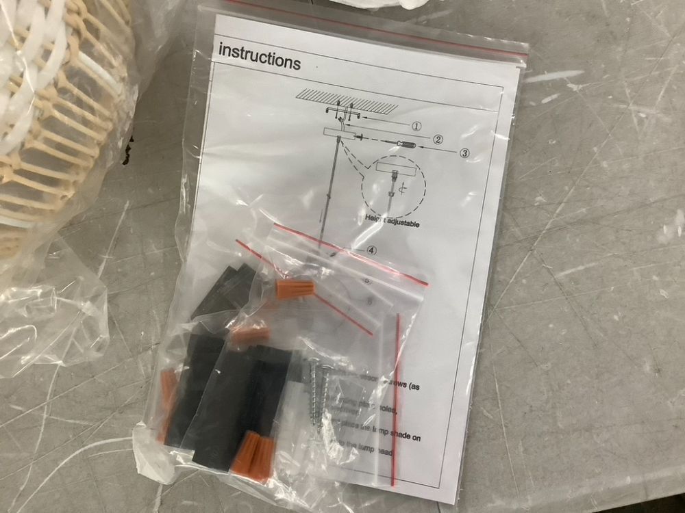 3-Pack Fax Rattan Pendant Light Fixture - Image 6 - Lot 252