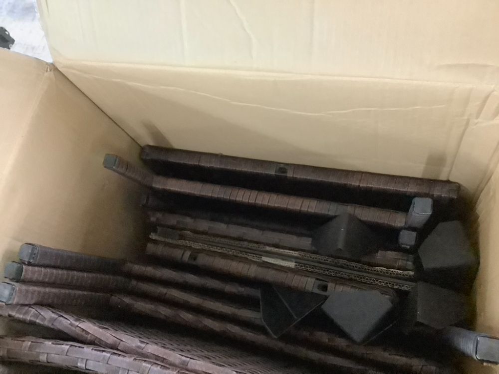 3-Piece Outdoor Patio Wicker Bistro Set w/ Side Storage Table - Image 7 - Lot 263