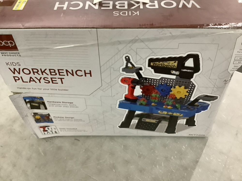 Pretend Play Workbench for Kids, Child's Toy Set w/ 150 Accessories - Image 3 - Lot 264