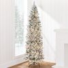 12' Pre-Lit Snow Flocked Artificial Pencil Christmas Tree - Thumbnail 1