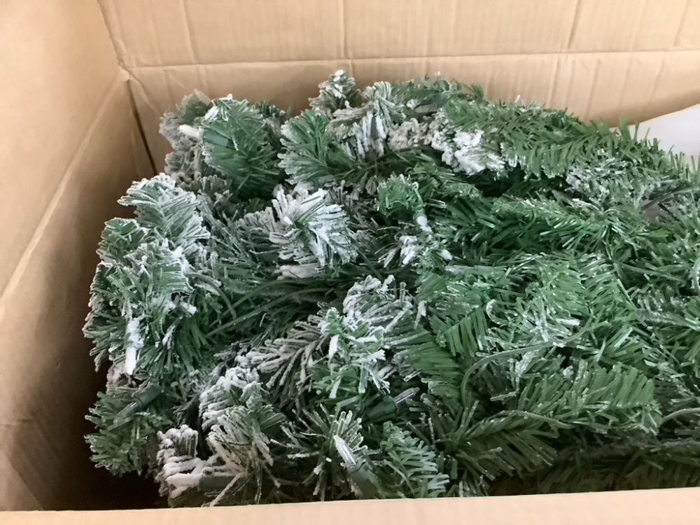 12' Pre-Lit Snow Flocked Artificial Pencil Christmas Tree - Image 5 - Lot 270