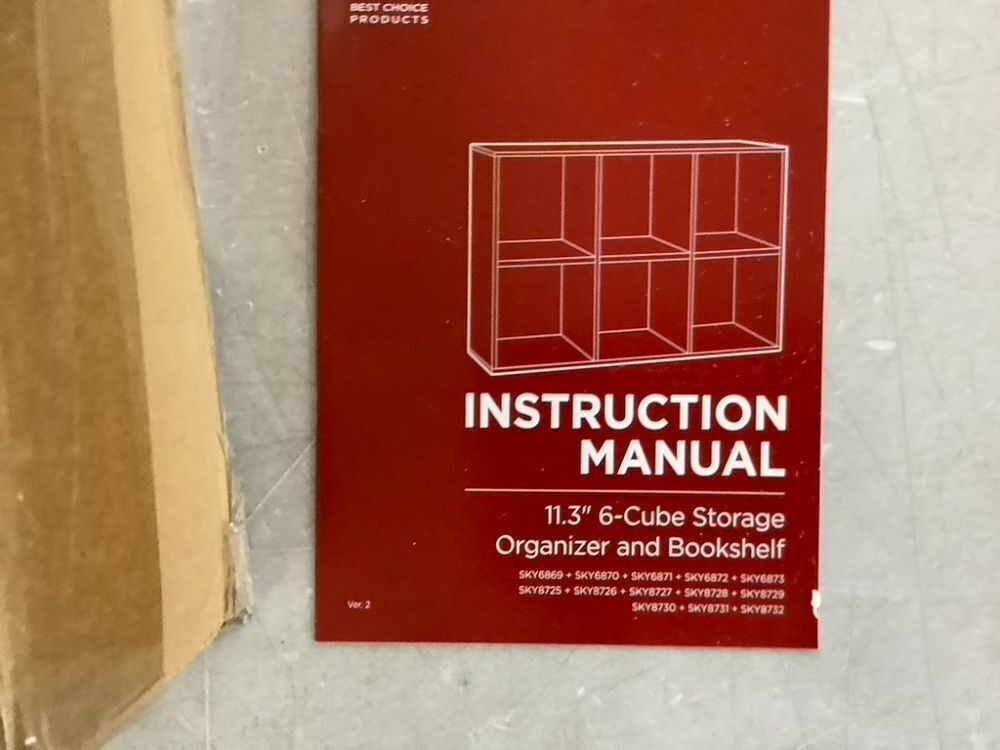 6-Cube Bookshelf, 11in Storage Display w/ Removable Panels, Customizable - Image 7 - Lot 272