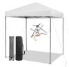 Gymax 6.6 ft. x 6.6 ft. White Pop-up Canopy Tent UPF 50 Plus Portable Sun Shelter - Thumbnail 1