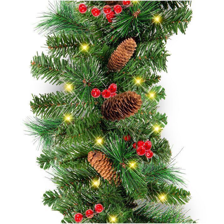 9Ft Pre-Lit Christmas Garland W/ 2-In-1 Led Lights - Image 1 - Lot 362