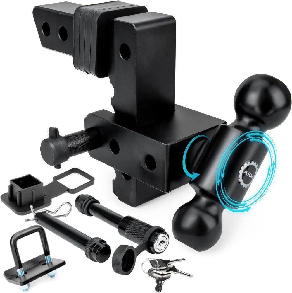 Adjustable Trailer Hitch, Fits 2-Inch Receiver, 6-Inch Drop/Rise, 2" and 2-5/16" Tow Balls,12,500 LBS - Image 1 - Lot 371