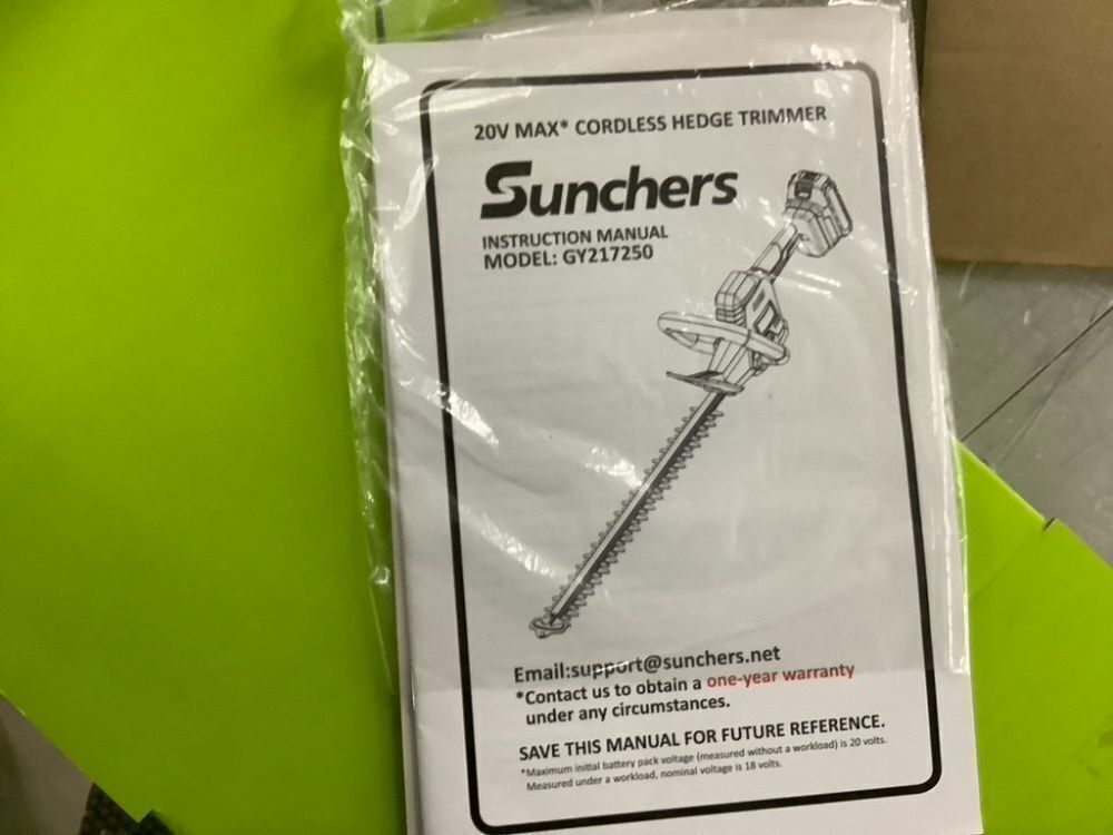 SUNCHERS 20V Max Hedge Trimmer Cordless, 22 Inch - Image 8 - Lot 374